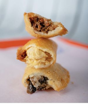 Empanadas!!! The mushroom with vegan cheese is everything!!! ❤️  at Miss Arepa in Lahaina