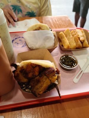 Pabellon Arepa and Yuca Fries at Miss Arepa in Lahaina