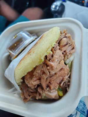 Jackfruit arepa at Miss Arepa in Lahaina