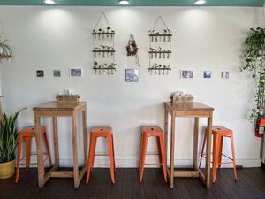 It’s a nice place to sit and enjoy your meal. You can sit inside or outside.  at Miss Arepa in Lahaina