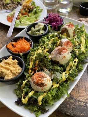 Falafel plate at Naked Foods in Nosara