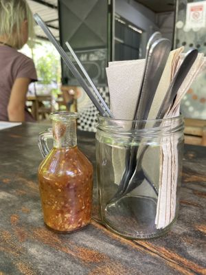 This hot sauce is the best! We drain the bottle every time at Naked Foods in Nosara