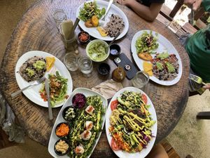 Family breakfast  at Naked Foods in Nosara