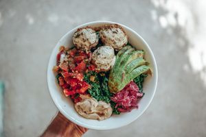 Macro Bowl w/ Falafel + Tahini at Naked Foods in Nosara
