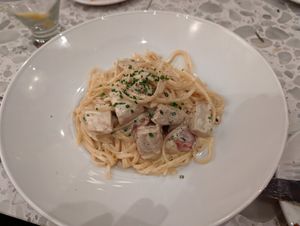Chick'n Linguini Alfredo at Coletta in New York City