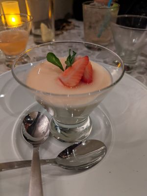 Strawberry Panna Cotta at Coletta in New York City