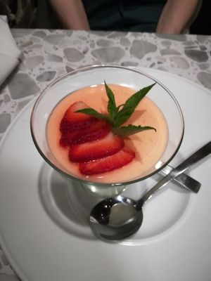 Strawberry Panna Cotta at Coletta in New York City