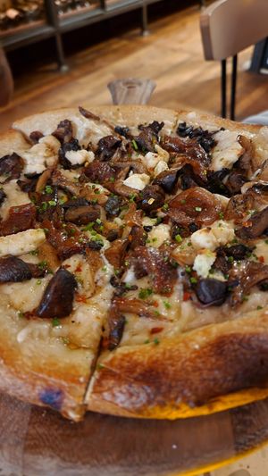 Wild mushroom truffle pizza at Coletta in New York City