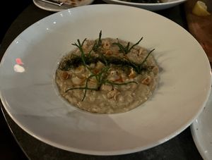 Sunchoke and “scallop” risotto  at Coletta in New York City