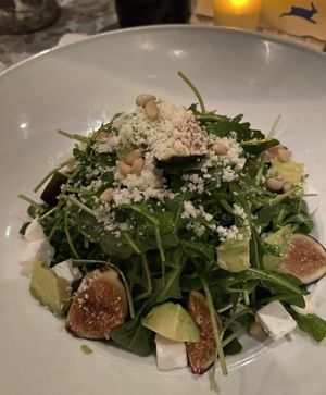 Fig and “feta” salad  at Coletta in New York City