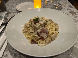 Chick'n Linguini Alfredo at Coletta in New York City