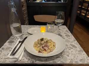 Chick'n Linguini Alfredo at Coletta in New York City