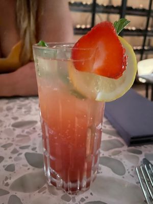 Housemade Soda ($6) - Strawberry Lemon Mint at Coletta in New York City