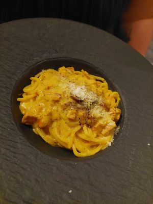 Carbonara - photo does not do this pasta justice! at Coletta in New York City