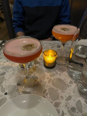 Raspberry martini drink special. at Coletta in New York City