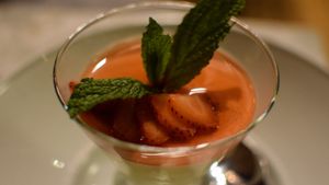 Panna cotta strawberry at Coletta in New York City