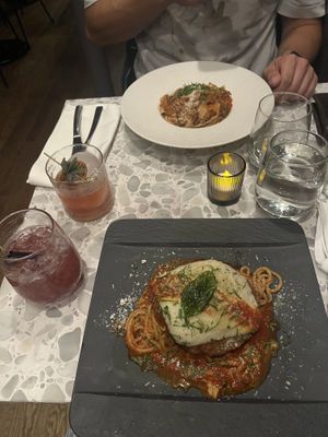 Pasta ragu, Chicken Parm  at Coletta in New York City