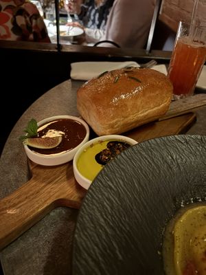 Bread with oil & vinegar  at Coletta in New York City