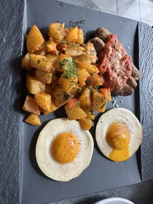 Sausage and eggs   at Coletta in New York City