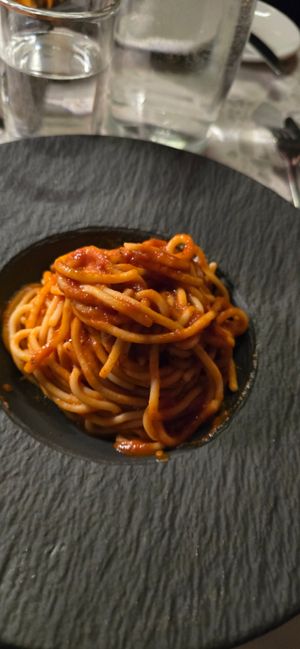 Spaghetti marinara at Coletta in New York City