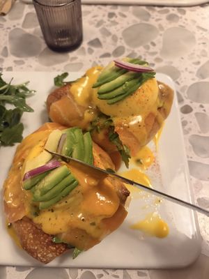 Smoked salmon Benedict   at Coletta in New York City