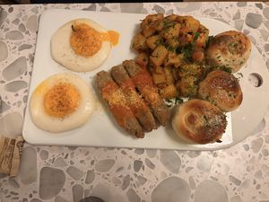 Sausage and eggs  at Coletta in New York City