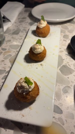 Mushroom croquettes- tiny bit delish   at Coletta in New York City