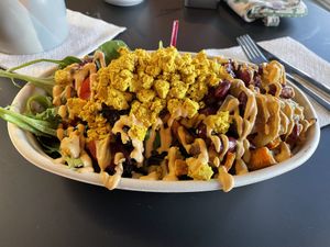 Veggie bowl with tofu   at Gratefuel Cafe in Fort Lauderdale