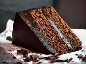 Chocolate cake at Soulkofa in Brooklyn