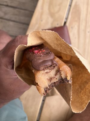 Vegan chocolate and peanut butter slice   at Little Blue Kitchen in Hahei