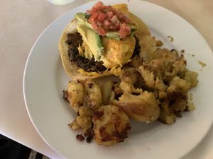 Vegan Huevos rancheros at Butter Cafe in Dayton