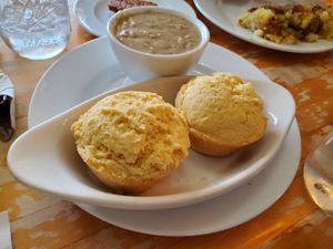 Vegan bisquits and gravy. at Butter Cafe in Dayton