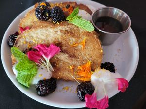 French toast at Veggi Chefs at Attitude Lounge in Beverly Hills