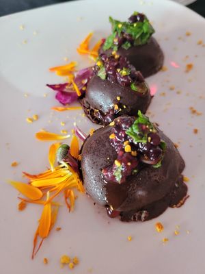 Chia chocolate bon bons at Veggi Chefs at Attitude Lounge in Beverly Hills