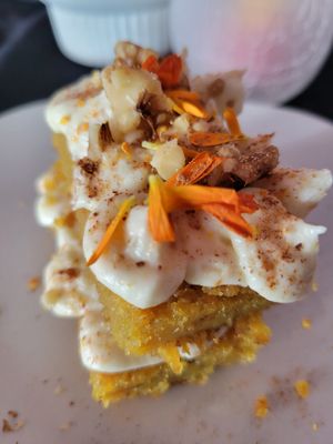 Carrot cake at Veggi Chefs at Attitude Lounge in Beverly Hills