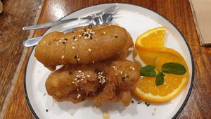 Banana fritters at Spices & Pestle in Riddells Creek