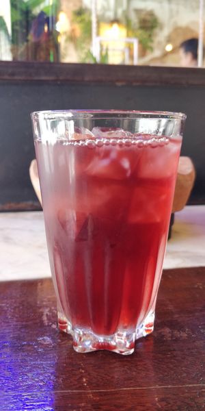 Cold Rosella infusion at Arelom D D Organic Bistro in Bangkok