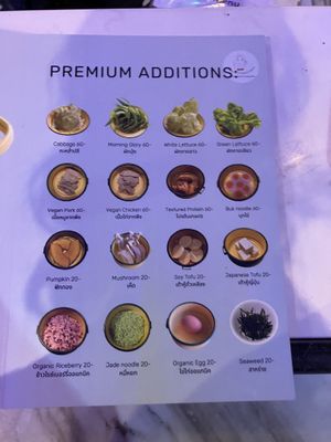 extras for hot pot   at Arelom D D Organic Bistro in Bangkok