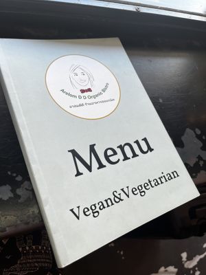 English menu  at Arelom D D Organic Bistro in Bangkok