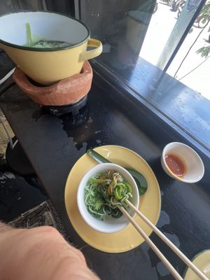 Hotpot cooking yourself  at Arelom D D Organic Bistro in Bangkok