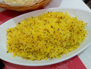 Arroz con sésamo y especias at Namaste Restaurante in Bilbao