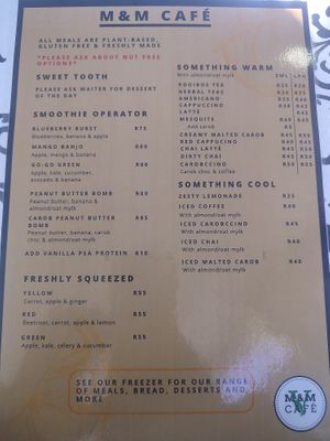  at M & M Cafe in Cape Town