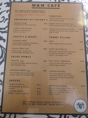  at M & M Cafe in Cape Town