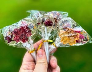 Garden party lollipops (made with edible flowers, dye free) at The Sweet Botanist Plant Based - Cloud Kitchen in Dallastown