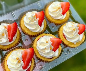 Strawberry shortcake cupcakes at The Sweet Botanist Plant Based - Cloud Kitchen in Dallastown