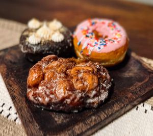 S’mores, strawberry glazed and apple fritters  at The Sweet Botanist Plant Based - Cloud Kitchen in Dallastown