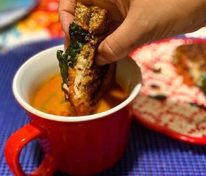 Kale grilled cheese and tomato soup  at The Sweet Botanist Plant Based - Cloud Kitchen in Dallastown