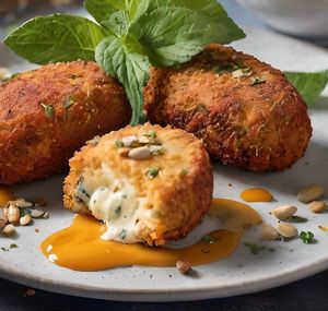 Carrot Fritters from our Eat The Rainbow Dinner at Firefly Hollow. at The Sweet Botanist Plant Based - Cloud Kitchen in Dallastown