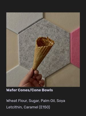 Ingredients of Waffle Bowl & Cone ~ 16/2/22 at Heartbreak Melts in Northeast Singapore