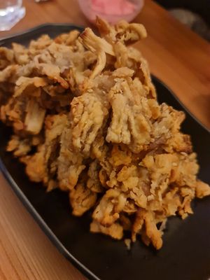 Fried Oyster mushrooms ~ 22/9/22 at Heartbreak Melts in Northeast Singapore